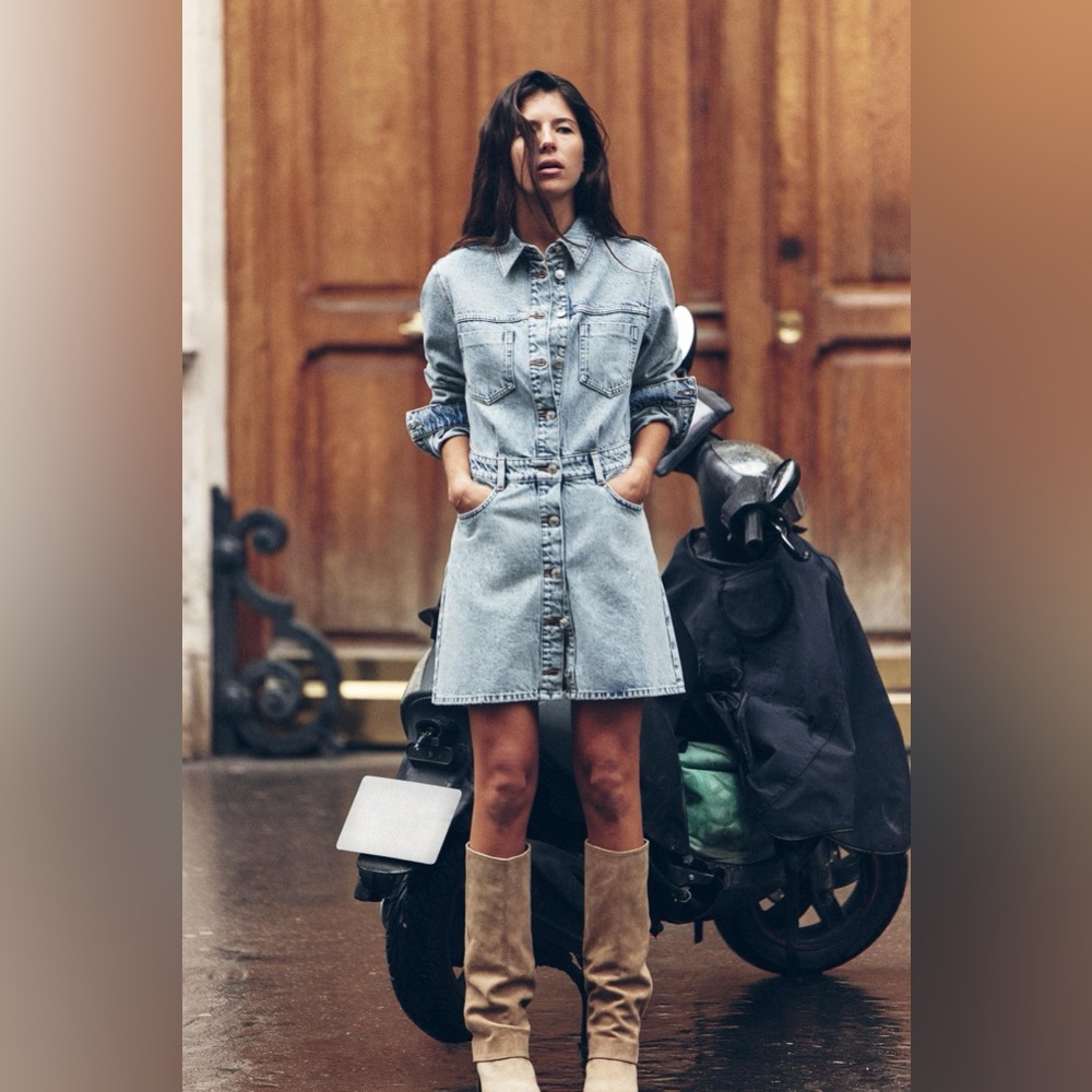 Zara Z1975 DENIM MINI DRESS
